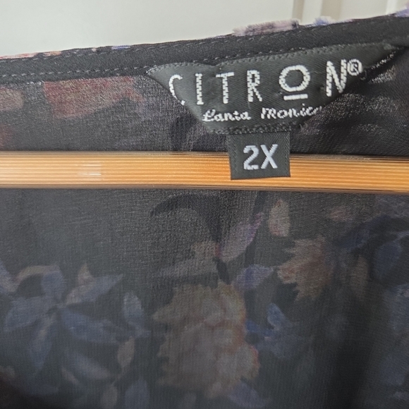CITRON Santa Monica Silk Kimono Topper w/under Layer Top Plus Size 2X - Picture 2 of 6
